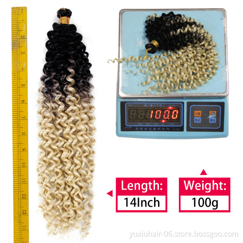 Ombre braids Twist hair Afro Kinky Curly 14Inch Long Bohemian Crochet Braids Synthetic Braiding Hair Extension for Women